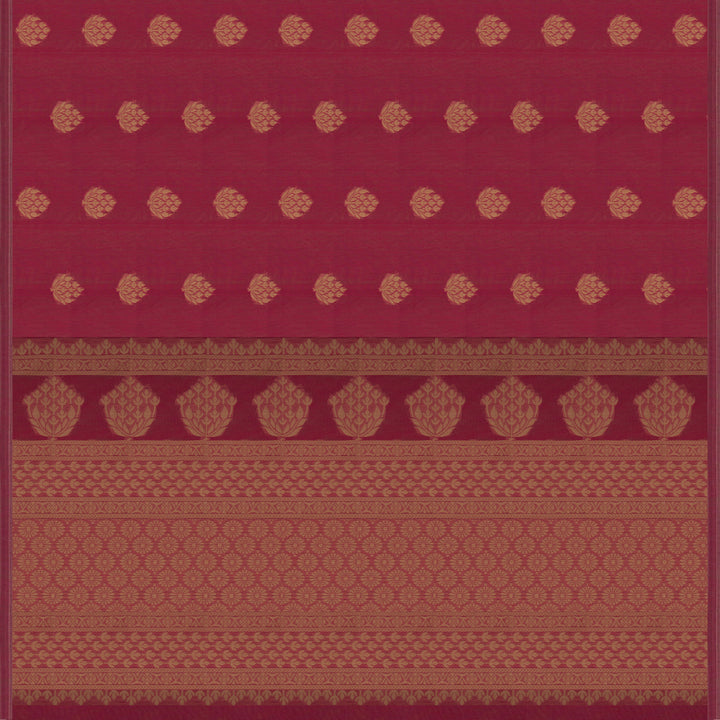 Pallu of Handwoven Pink South Cotton Saree