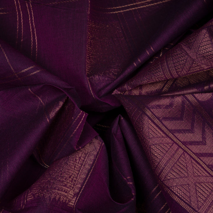 Closeup of Handwoven South Cotton Saree 