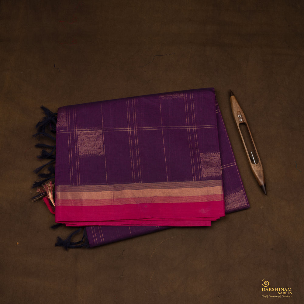 Folded Handwoven South Cotton Saree 