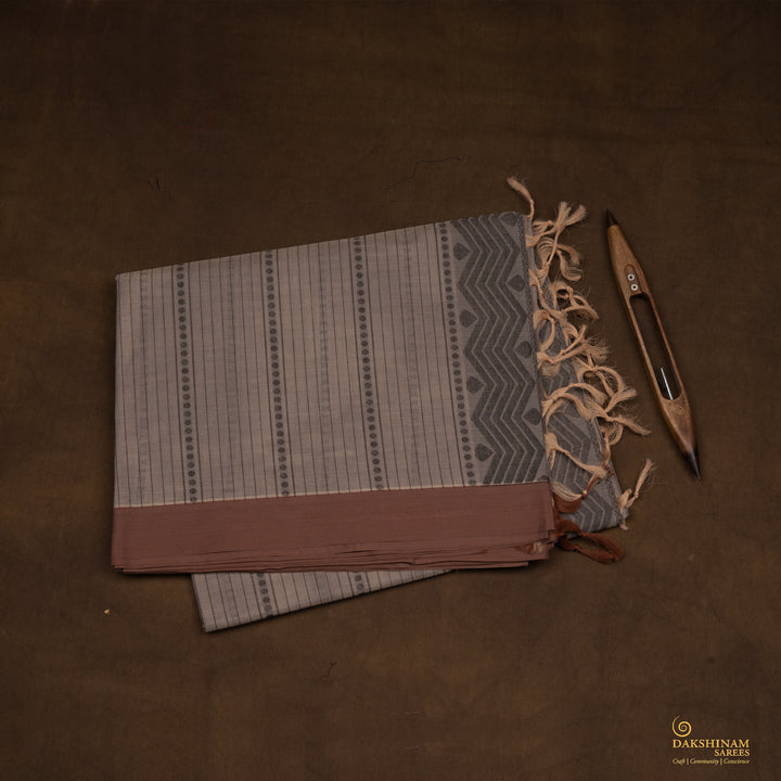 Folded Handwoven South Cotton Saree