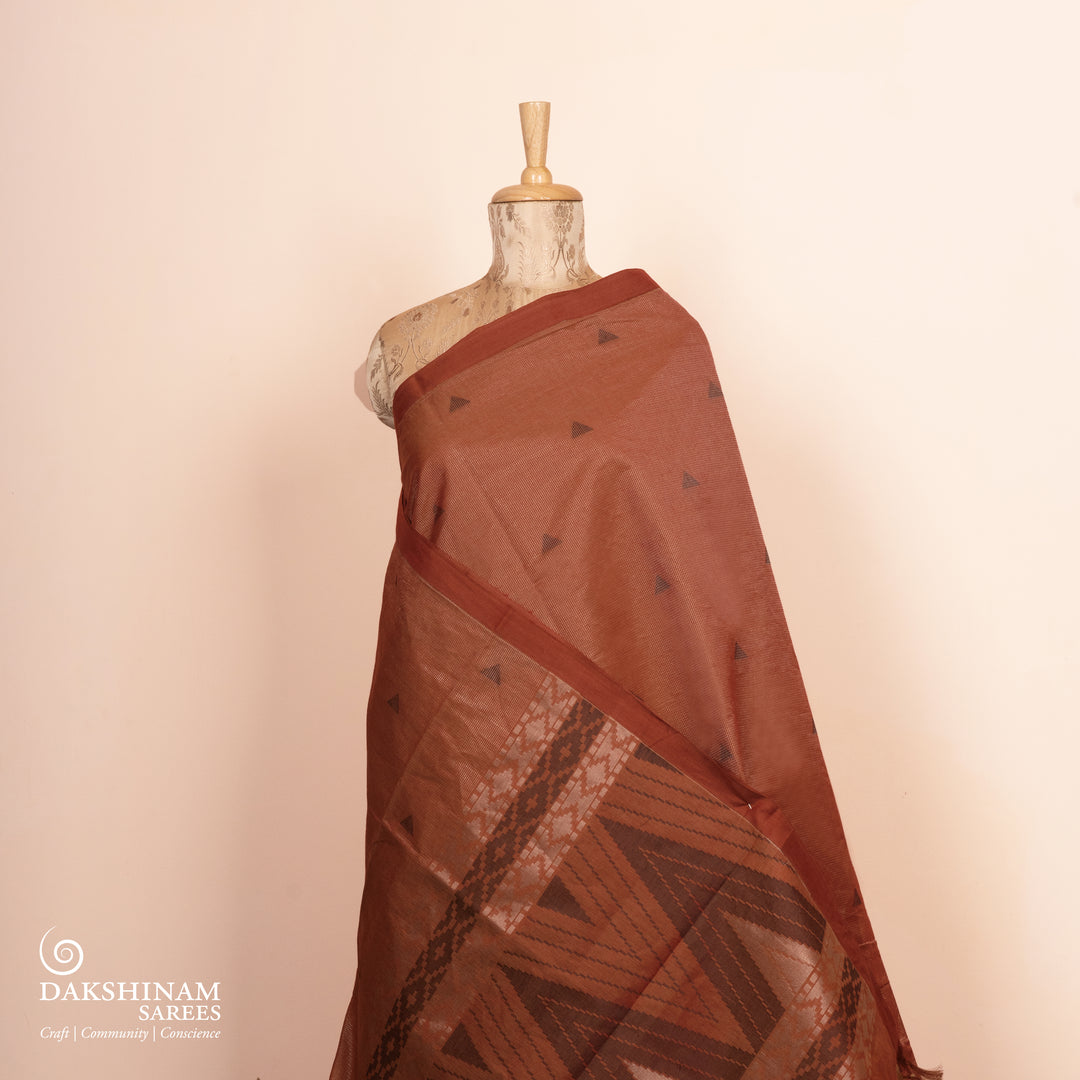 Pleats/body of Handwoven South Cotton Saree