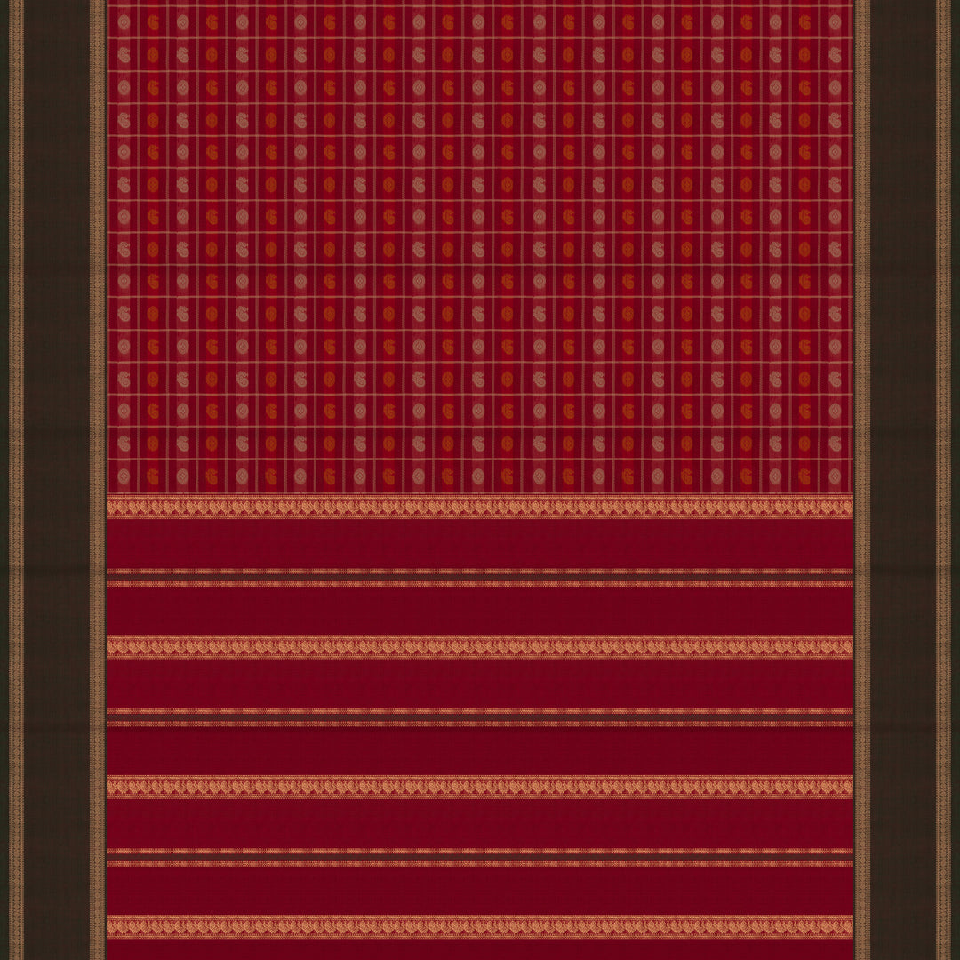 Pallu of Handwoven Kanjivaram Cotton Saree