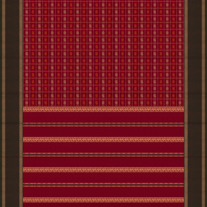 Pallu of Handwoven Kanjivaram Cotton Saree