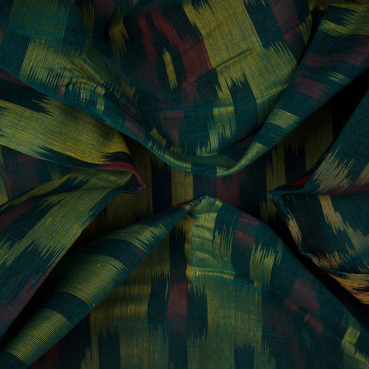 Closeup of  Handwoven  Ikat Cotton Saree