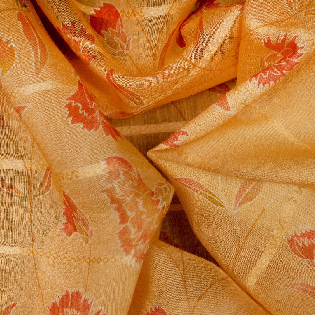 Closeup of Handwoven Chanderi Silk Saree