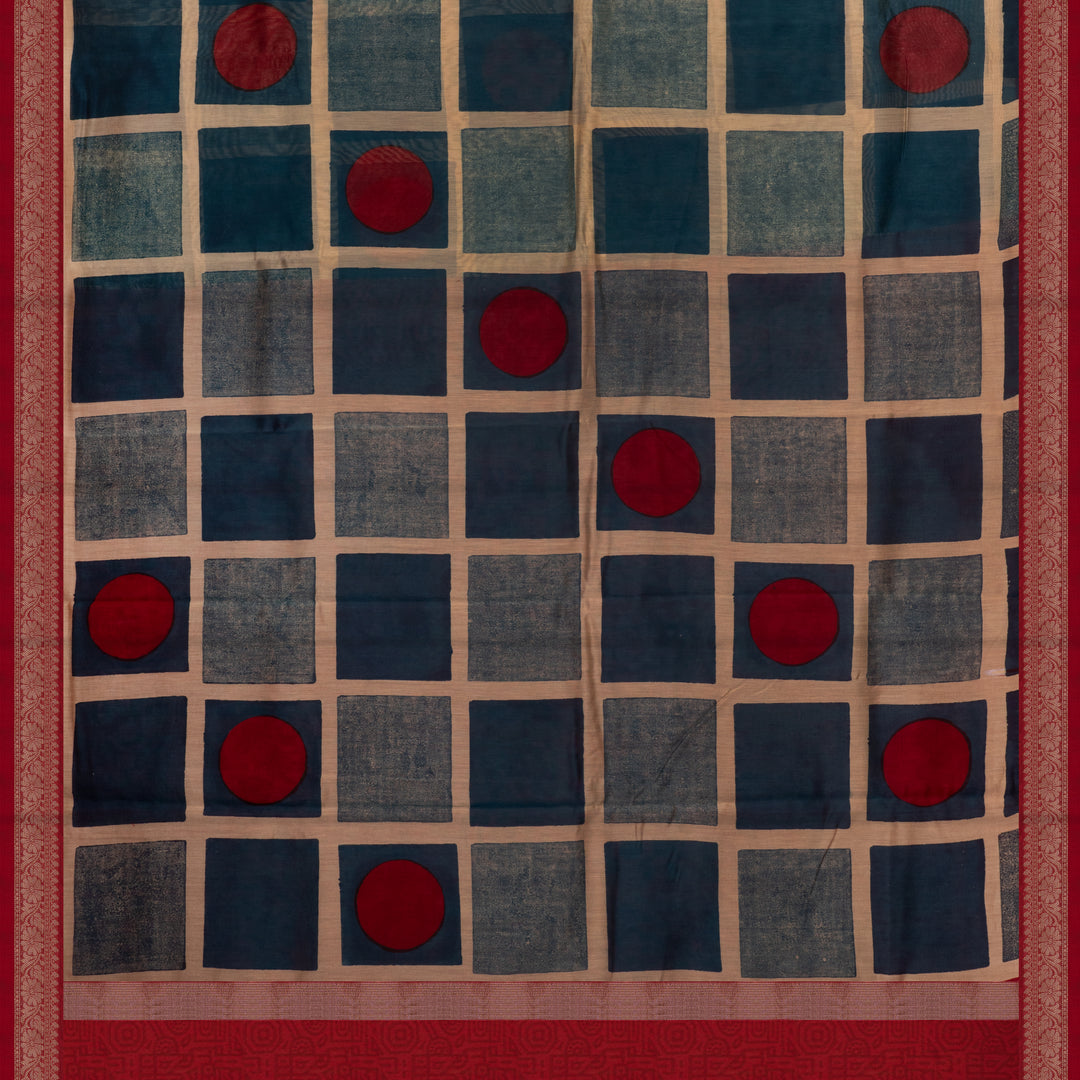 Pallu of Handwoven Chanderi Silk Saree 