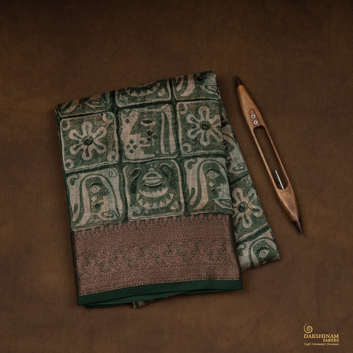 Folded Handwoven Chanderi Silk Saree