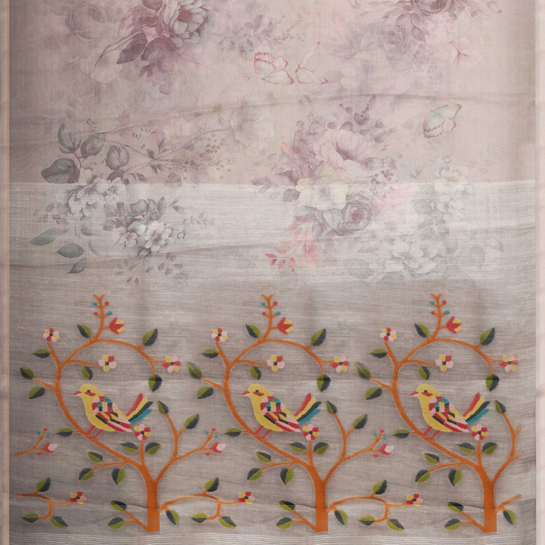 Pallu of Handwoven organza Silk Saree