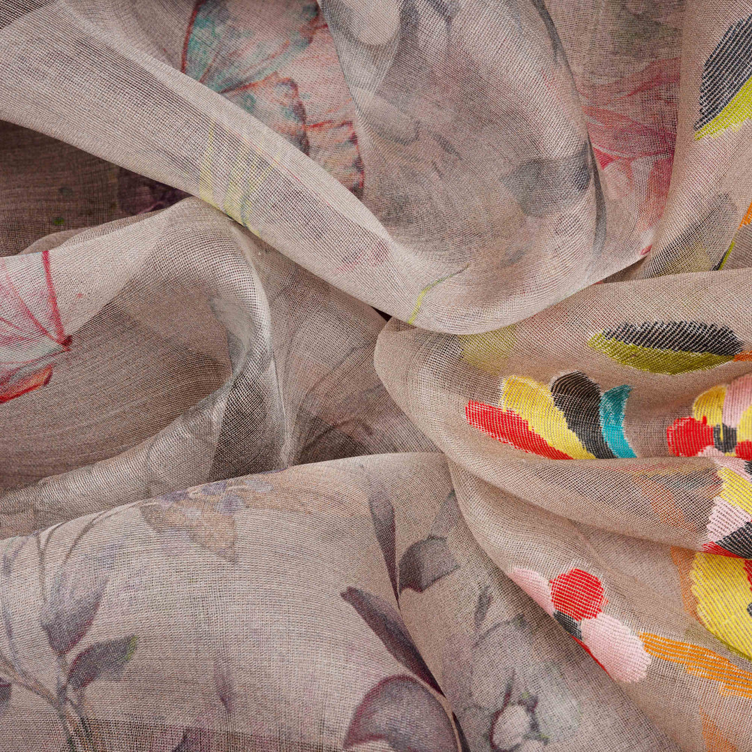 Closeup of Handwoven organza Silk Saree