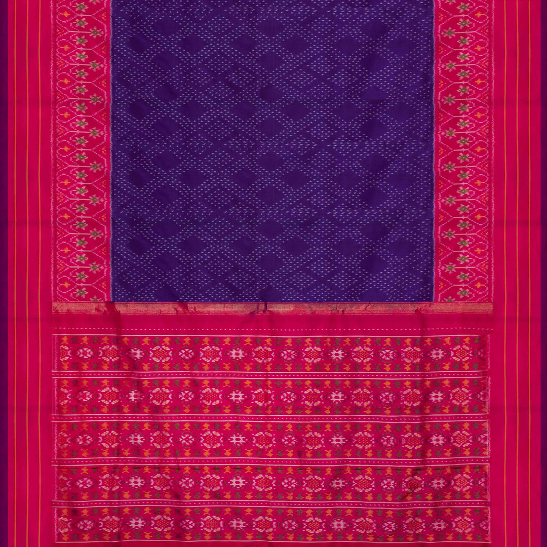 Pallu of Handwoven Ikat Silk Saree