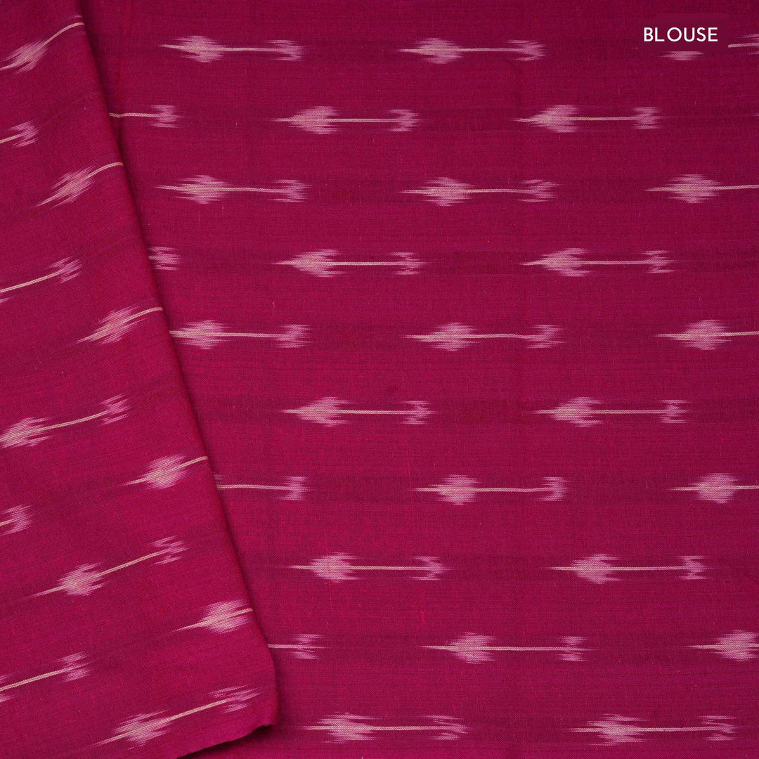 Blouse of Handwoven Purple with Ganga Jamuna border Chettinad Cotton Saree