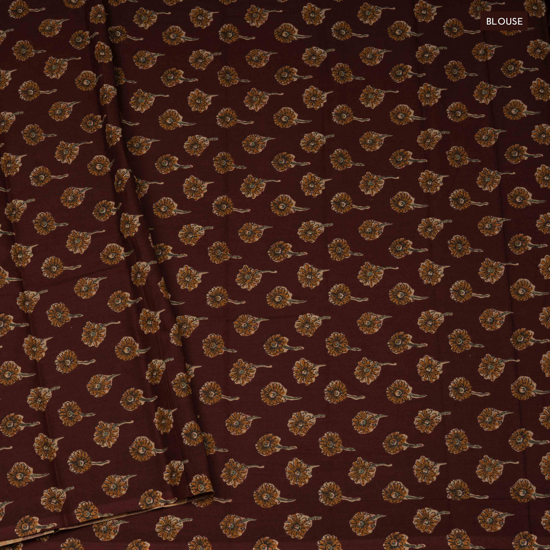 Blouse of Handwoven Ganga Jamuna border Chettinad Cotton Saree