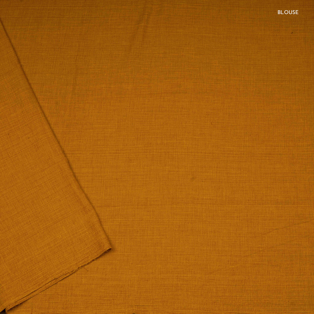 Bloseup of Handwoven Green Chettinad Cotton Saree