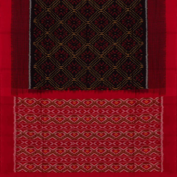 Pallu of Handwoven Ikat Cotton Saree