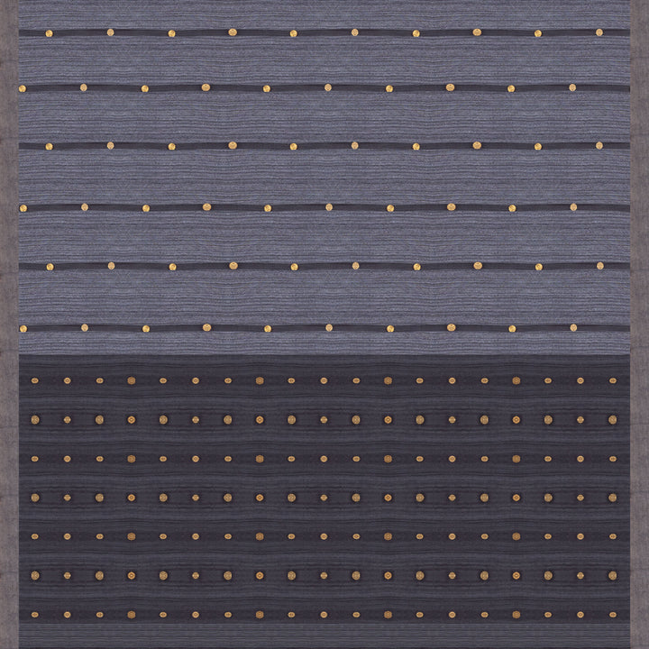 Pallu of Handwoven grey matka kora silk Saree