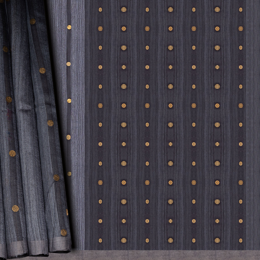 Dark gray fabric with gold button pattern