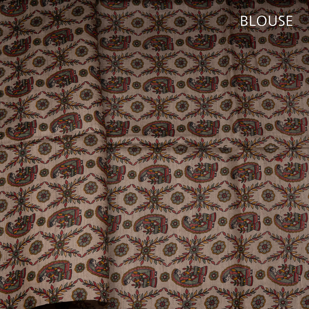Patterned fabric with 'BLOUSE' label