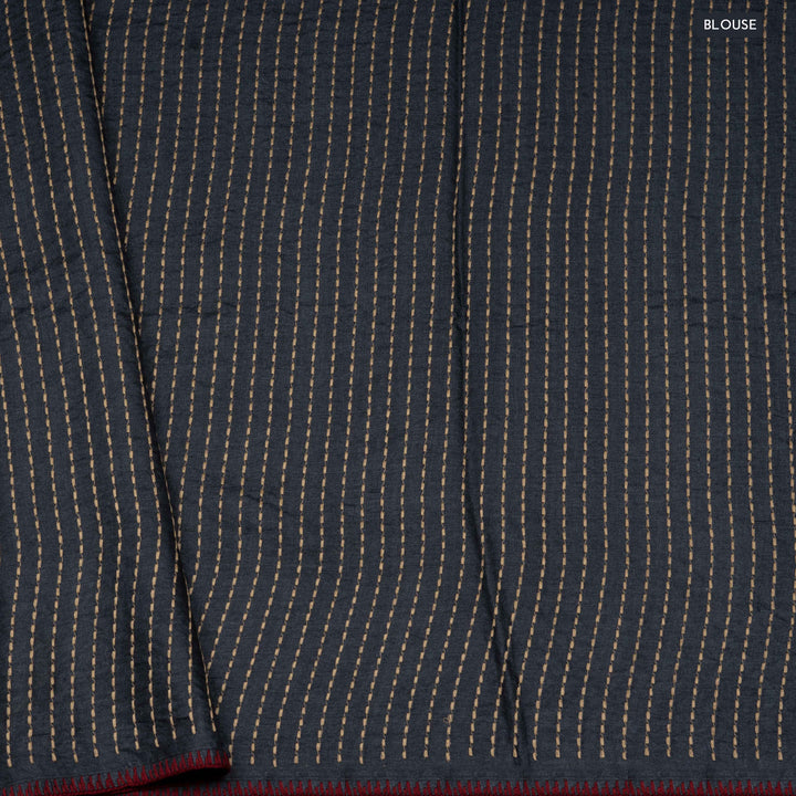 Blouse of Handwoven Multicolour Tussar silk Saree