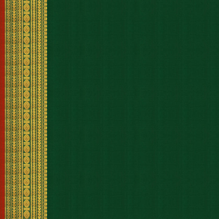 Handwoven Red with Green Kanjivaram Silk Saree - 2492T002528DSC