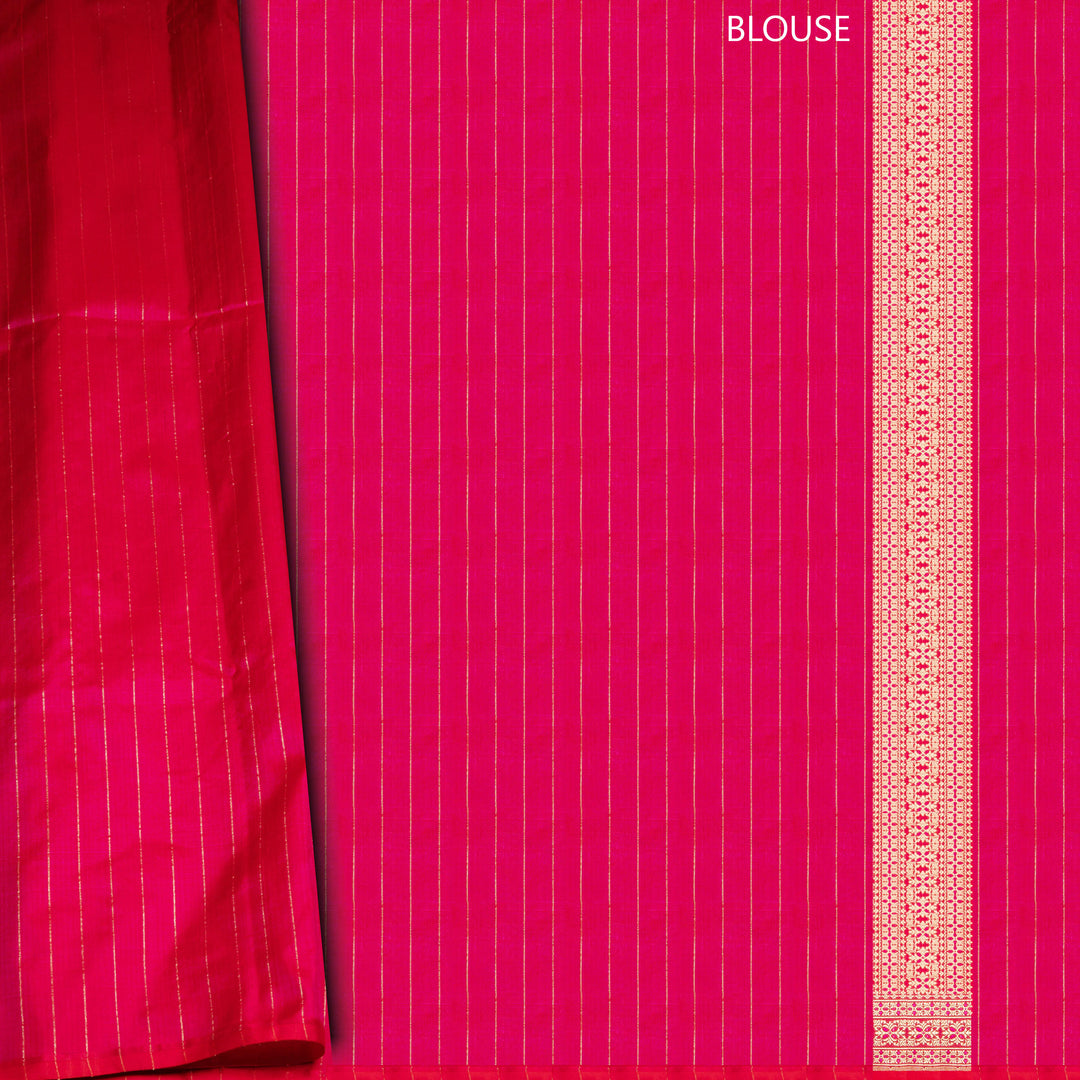 Red blouse with a white border on a red background