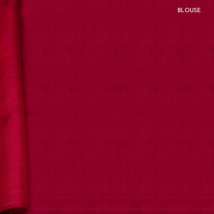 Red fabric with 'BLOUSE' text on a red background