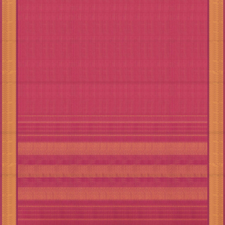 Pallu of Handwoven Pink Kanjivaram silk Saree