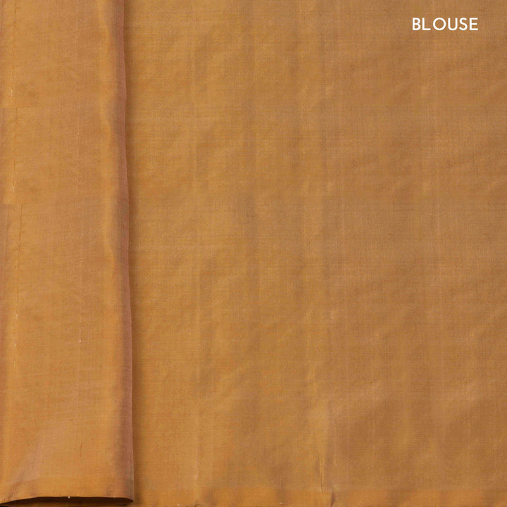 Blouse of Handwoven Peacock Blue color Soft silk Saree