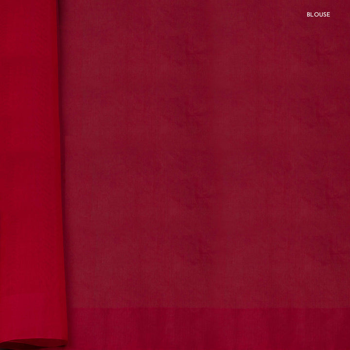 Blouse of Handwoven Yellow  with Pink Silk Cotton Saree