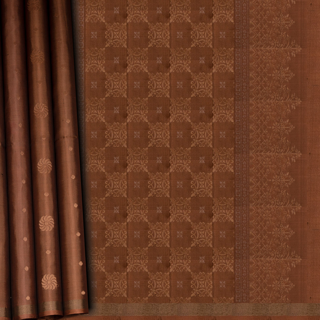 Brown fabric with intricate patterns and designs