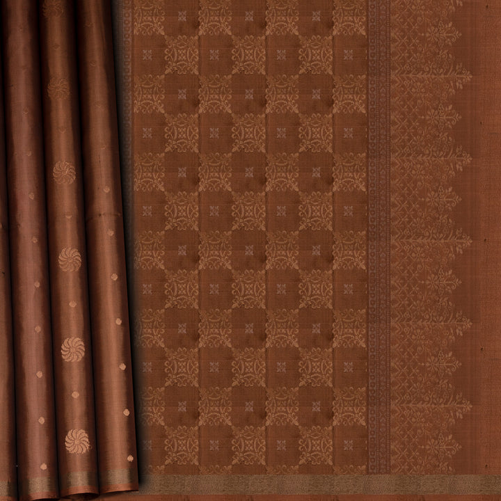 Brown fabric with intricate patterns and designs