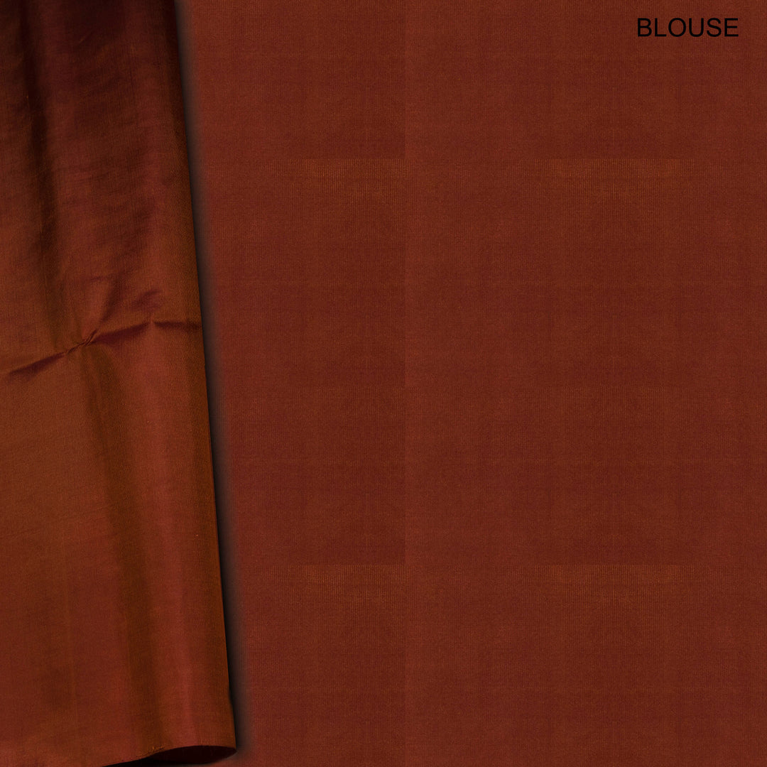 Brown fabric with a label indicating 'BLOUSE' on a matching brown background