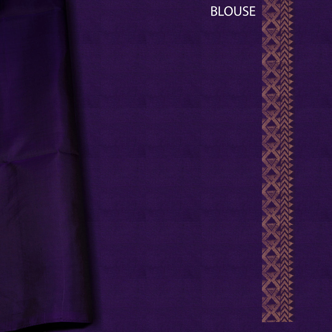 Handwoven Grey with Purple color Soft silk Saree- 3273T015685DSC