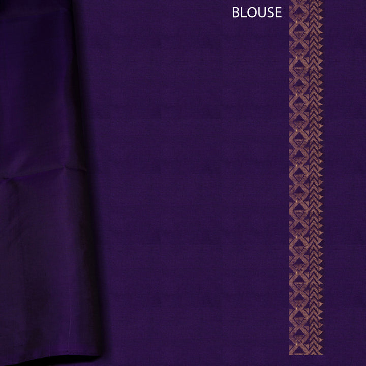 Handwoven Grey with Purple color Soft silk Saree- 3273T015685DSC