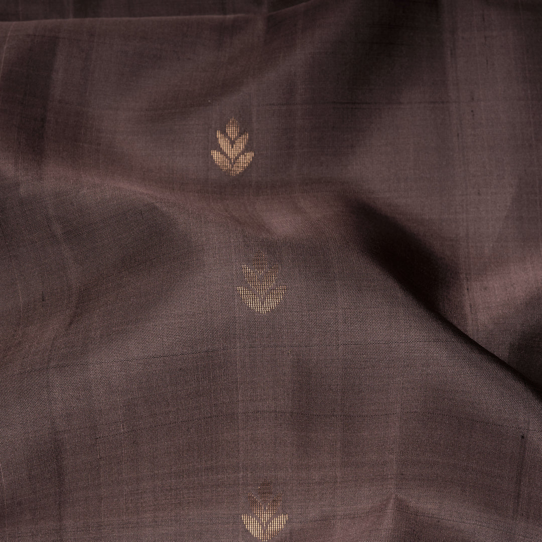 Handwoven Grey with Purple color Soft silk Saree- 3273T015685DSC