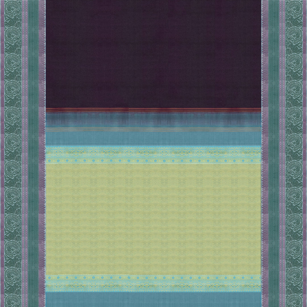 Handwoven Purple with Blue Kanjivaram Silk Saree - 2560T011399DSC