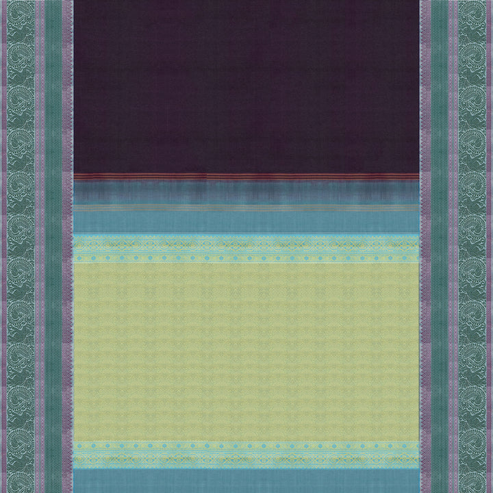 Handwoven Purple with Blue Kanjivaram Silk Saree - 2560T011399DSC