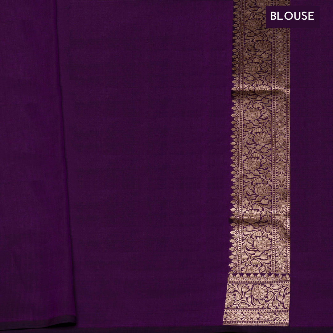 Blouse of Handwoven Purple color Banarasi silk Saree