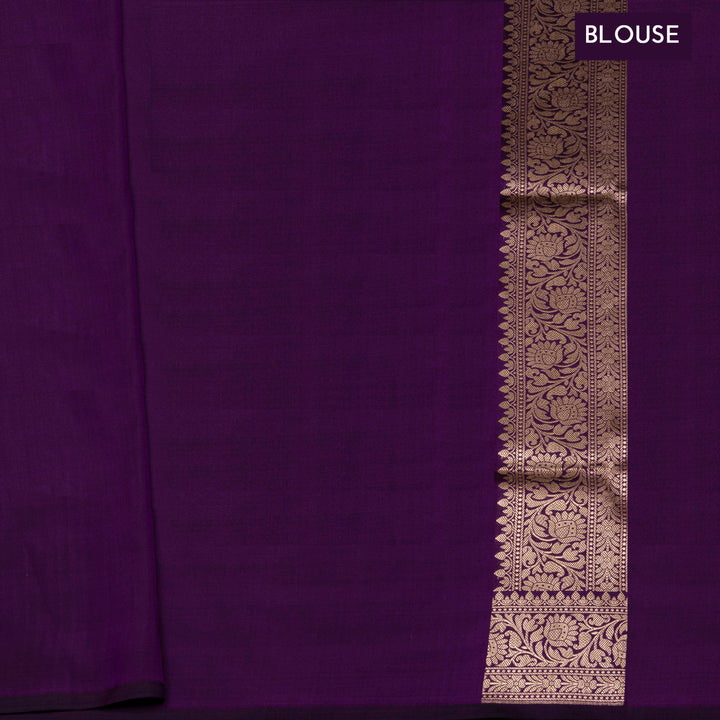 Blouse of Handwoven Purple color Banarasi silk Saree