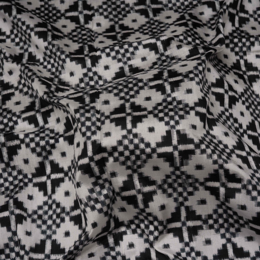 Close-up of black and white patterned fabric