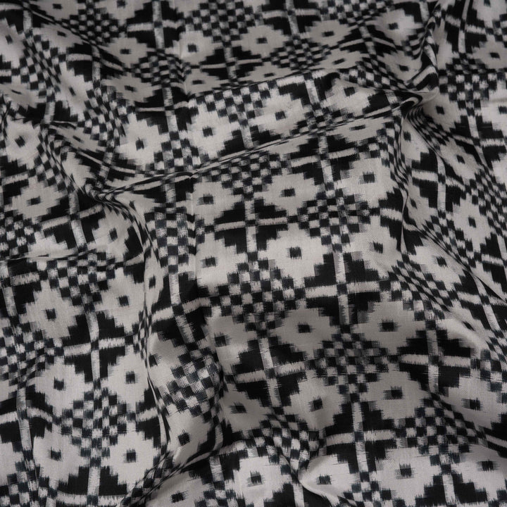 Close-up of black and white patterned fabric