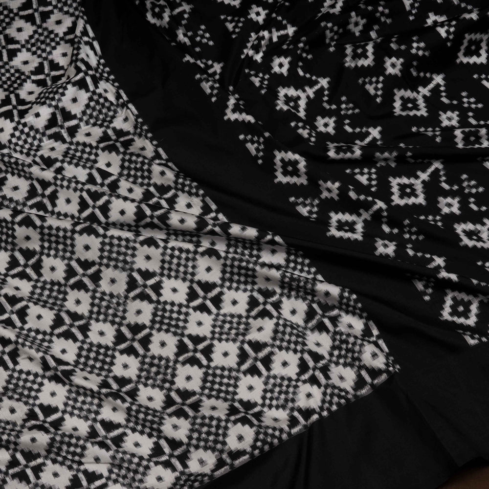 Close-up of black and white patterned fabric