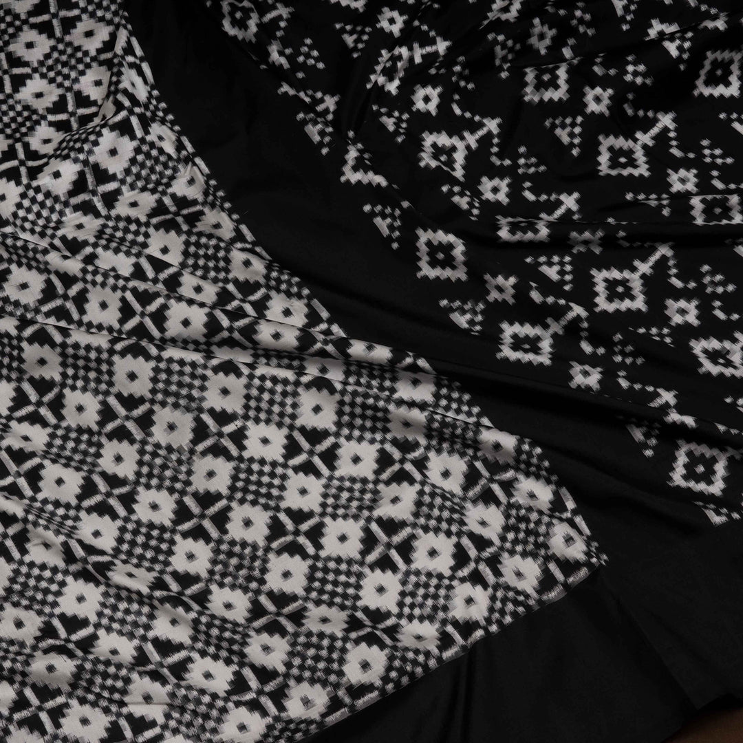 Close-up of black and white patterned fabric