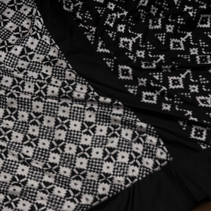Close-up of black and white patterned fabric