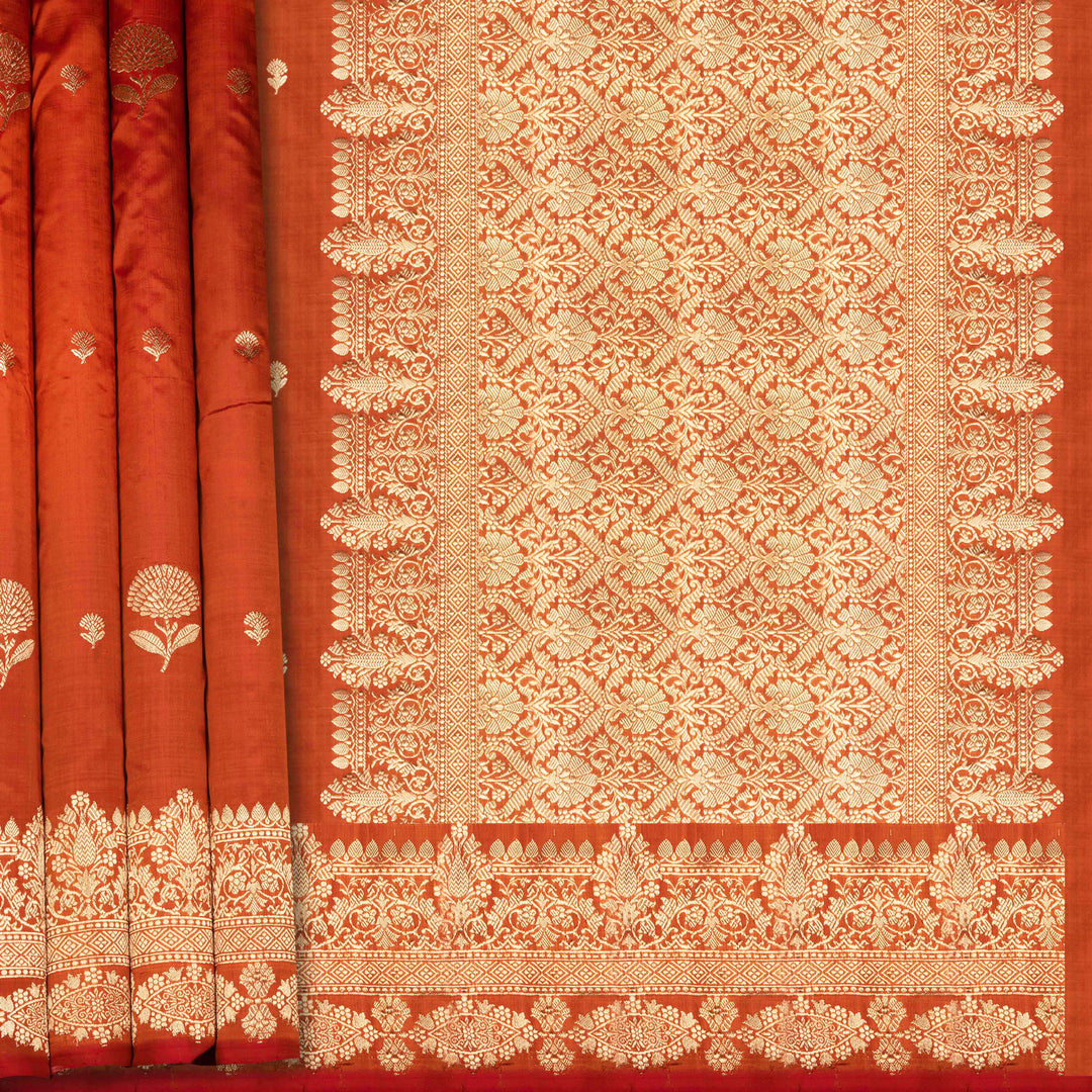 Red fabric with intricate white patterns