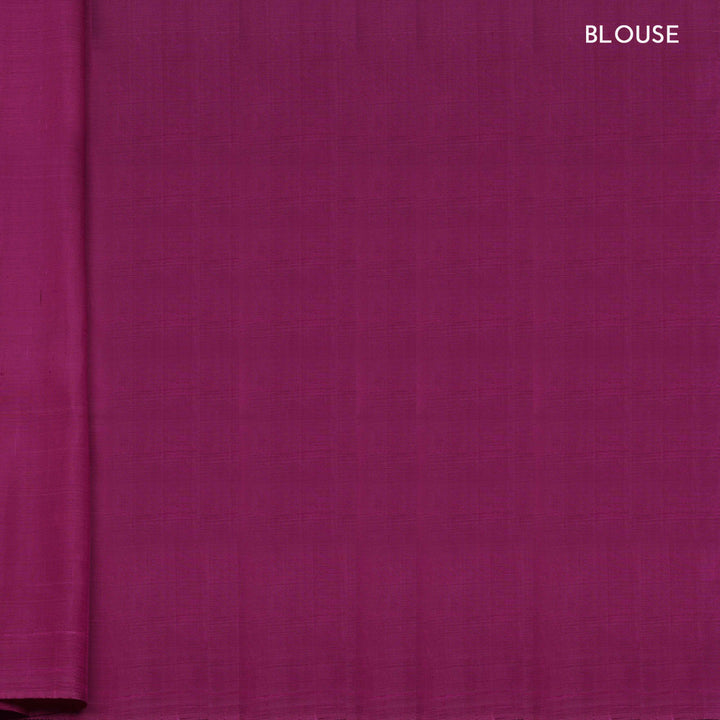 Blouse of Handwoven Lavender with Magenta Linen Kanjivaram silk Saree