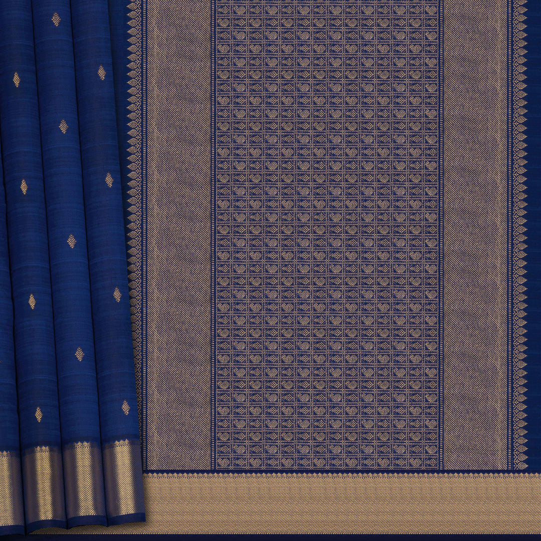 Blue and gray patterned fabric with a border