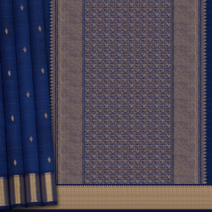 Blue and gray patterned fabric with a border