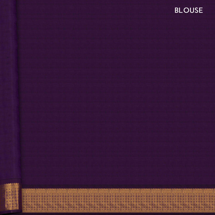 Purple fabric with gold border and 'BLOUSE' text