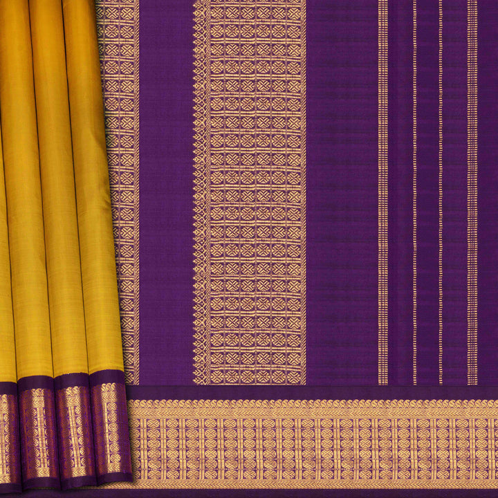 Purple fabric with gold border and yellow fabric