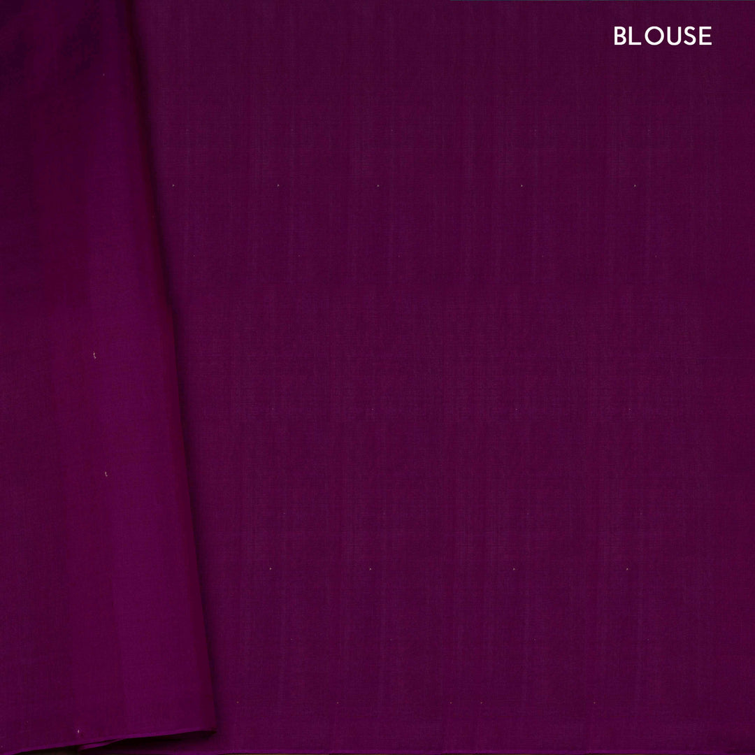 Light Blue Silk Cotton Saree with Purple Pallu and Multicolor Floral Weave 3318T015895DSC